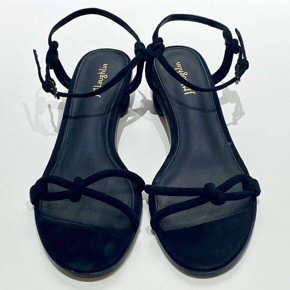 J Mclaughlin Delilah Womens 9.5 Black Suede Sandals Block Heel Leather Soles EUC - Picture 4 of 13